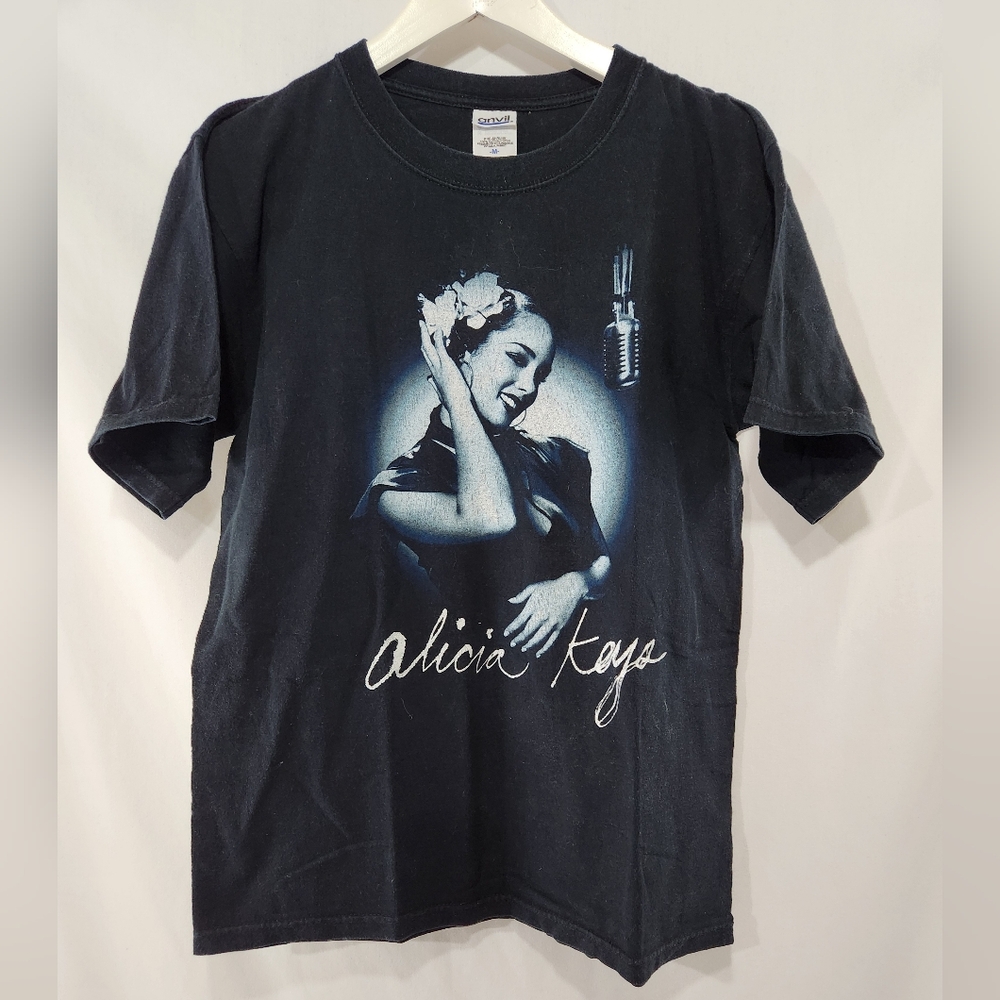 Vtg Throwback ALICIA KEYS 2005 Diary Tour Black Concert T-Shirt Anvil sz Medium